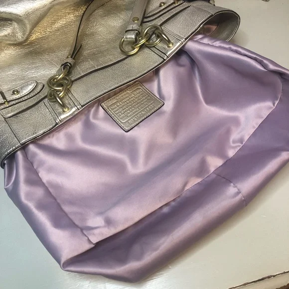 Coach Metallic Gold Bag Purse - Picture 8 of 12